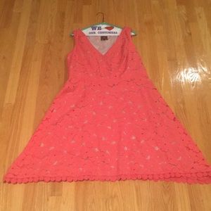 Pink lacy overlay dress